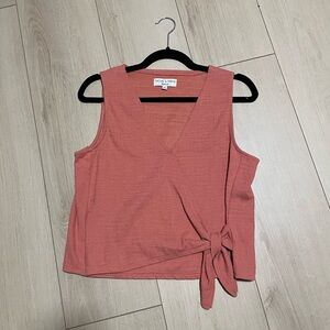 Madewell Coral Wrap Tie Sleeveless Top